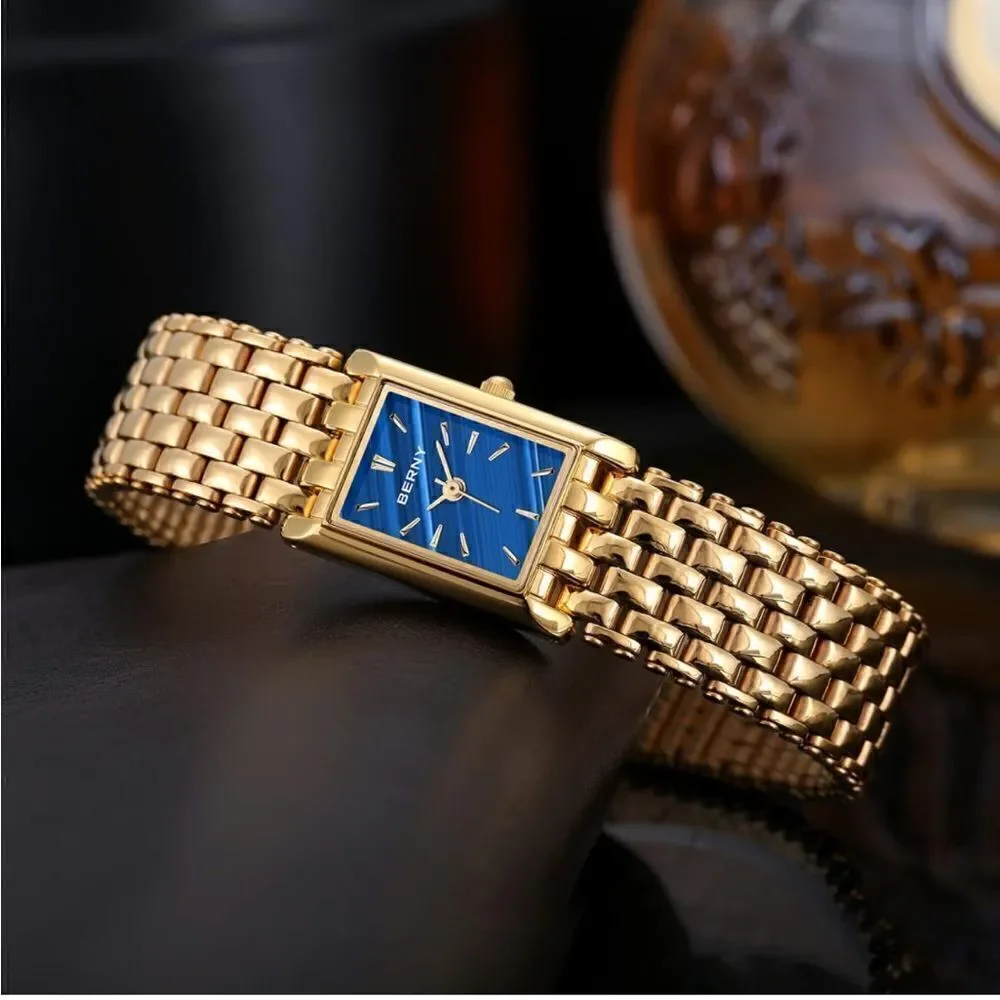 Classic Square Gold Wristwatch for Women